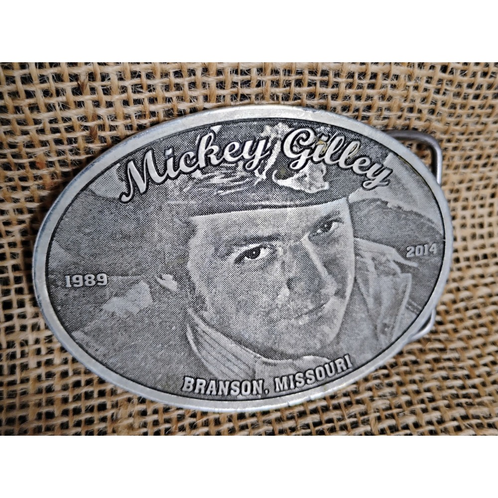 Mickey Gilley Branson Missouri 1989-2014 Belt Buckle Silver Tone Country Music
